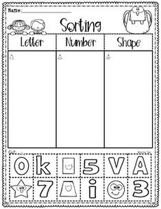 a printable worksheet with numbers and letters