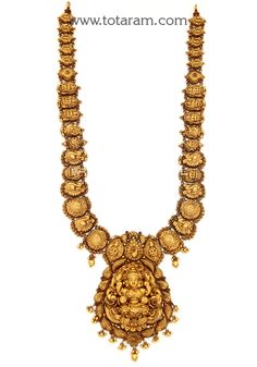 22 Karat Gold "Lakshmi - Peacock" Long Necklace with Beads (Temple Jewellery) - 235-GN4596 - in 81.950 Grams for USD $6588.89. 
Made in India by Totaram Jewelers Online this product is in Gold - 22 Karat BIS Hallmark 916 KDM Gold  & is an excellent gift for Adult - Women. Ships fully insured with secured guaranteed delivery for free with your order over $250 from New Jersey USA & comes with 30 days exchange policy. Luxury Intricate Design Temple Necklace In Yellow Gold, Luxury 22k Gold Temple Necklace With Stone Work, Luxury Spiritual Yellow Gold Temple Necklace, Luxury Temple Necklace With Intricate Design For Diwali, Luxury Gold Temple Jewelry Beads, Luxury 22k Gold Spiritual Temple Necklace, Luxury Traditional Yellow Temple Necklace, Luxury 22k Gold Yellow Temple Necklace, Luxury Yellow Gold Temple Necklace For Puja