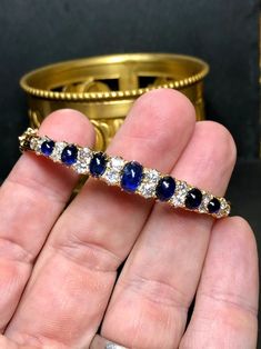 Victorian 14K Sugarloaf Cabochon Sapphire Mine Diamond Cuff Bracelet GIA NO HEAT - Etsy Luxury Gemstone Cuff Bracelet For Anniversary, Elegant Cabochon Bracelets For Anniversary, Gold Cabochon Bracelet In Fine Jewelry Style, Gold Cabochon Bracelet Fine Jewelry, Luxury Cabochon Bangle Jewelry, Elegant Oval Cuff Bracelet For Formal Occasions, Luxury Collectible Round Bangle, Luxury Marquise Yellow Gold Bracelet, Exquisite Oval Gemstone Cabochons