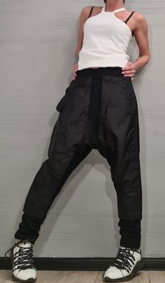 "Extravagant Pants, Harem Casual Pants, Urban Pants, Loose Pants, Cotton Pants, Gothic Pants, Outer pockets, New collection ❤️ Extravagant designs and high quality fabrics! ❤️ Materials & Care Cotton, Polyester Hand wash at low temperatures. Do not machine dry. Do not iron. Do not dry clean! ❤️ Sizing We can make your piece from XS to 5XL! Everything in the shop can be also made according to your measures free of charge! ❤️ Shipping ✈ Ready to ship The time I need to prepare an order for shippin Asymmetrical Sweatshirt, Gothic Pants, Women Cotton Dress, Harem Pants Women, Unique Outfit, Outwear Women, Pants Loose, Pants Cotton, Cotton Set