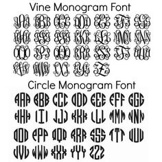 the font and numbers for wine monogram font