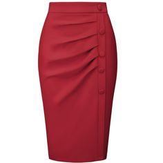 PRODUCT DETAILS: STYLE - Keep your look professional and stylish in this pencil skirt from Hobemty, featuring a high waist, pleated front and button decor. OUTFIT - Pair with solid shirts and high heels for a chic office look. OCCASION - Focused on Ladies' Semi-Formal Wear - This skirt can be a perfect addition to almost any outfit from formal to daily wear, great for work, meeting, office, businesses, work, party, cocktail, wedding, casual, daily dressing, etc. Meeting Office, Work Parties, Work Meetings, Wedding Casual, Semi Formal Wear, Bodycon Pencil Skirt, Button Decor, Bodycon Midi Skirt, Work Meeting