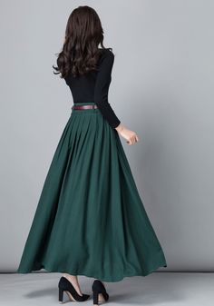 "Get dressed and out of the door in classic good looks with this pleated Long maxi skirt, crafted with soft cotton linen fabric, featuring pleated waist detail and two big pockets. DETAIL * More color available https://etsy.me/3gLwNaL * 50% linen,50% cotton * Not see through * Pleated around waist * Two pockets * Belt loops on waistband * Right Side zipper closure * Perfect for spring and summer, autumn SIZE GUIDE Size vary between Brand and Country Please get your body measurement with our Size Solid Color Full Pleated Skirt For Work, Fall Cotton Pleated Skirt For Work, Cotton Pleated Skirt For Workwear In Fall, Long Solid Color Pleated Skirt For Work, Fall Cotton Pleated Skirt With Pockets, Classic Green Pleated Skirt, Full Length Cotton Skirt For Work, Full-length Solid Pleated Skirt For Work, Full Length Solid Pleated Skirt For Work