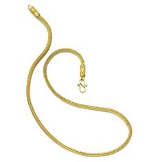 This Classical Etruscan and or Roman style, is woven chain in 22 karat gold with finials ornemented with granulation and is truly timeless. It can be worn ornamented with pendants or without for a more casual look. Chain is 18.25 inches long, 4 millimeters diameter. Finials are 6 millimeters in diameter. Hand made in New York. Gold Pendant Jewelry With Wheat Chain, 22k Gold Necklaces For Puja, Gold Chain Necklaces For Festivals, Traditional Yellow Chain Necklace Gift, Traditional Yellow Chain Necklace For Gifts, Gold Necklace With 22k Gold Box Chain, Gold 22k Box Chain Necklace, Gold Hallmarked Necklace For Puja, 22k Gold Link Chain Jewelry