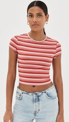 Reformation Muse Tee | Shopbop Reformation Clothing, Houston Cougars, Red Stripe, Stripe Print, Missouri, Muse, Fabric Weights, Ribbed Knit, Houston