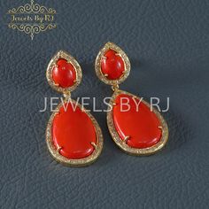 Item - 925 Silver Diamond & Gemstone Earring SKU - EAMJ-112 Metal - 925 Silver Gold Plating Stone - Synthetic Coral With Genuine Brown Diamond ★ Notes : ✔ Don't forget to hit the favorite button in order to track the item on your favorites/wish list. ✔ Please kindly leave your phone number at checkout for delivery purposes. ♦ Other finishes and styles are available in our store! Message us for any custom work! ♦ ♥ I am more than happy to welcome you to my shop, please contact me for anything you Elegant Cubic Zirconia Earrings With Stone Setting, Elegant Cubic Zirconia Earrings With Stones, Formal Drop Earrings With Stones, Formal Stone Drop Earrings, Elegant Sterling Silver Earrings With Stone Setting, Sterling Silver Earrings With Stone Setting For Formal Occasions, Red Stone Setting Earrings For Gift, Fine Jewelry Stone Earrings For Weddings, Elegant Drop Earrings With Stone Setting