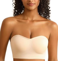 PRICES MAY VARY. Comfort Strapless bra : our seamless bandeau bra is made with premium nylon and spandex material, the tube top bra feels ultra soft and comfort,breathable and keep you cool all day.The seamless tube bra is durable, help you create a beautiful chests. 2 pairs of multi-way straps: the strapless bra comes with 1 pair of fabric straps and 1 pair of clear straps.You can wear our bandeau bra in multi-ways, such as: strapless bra,everyday bra,cross back bra and invisible bra with clear Strapless Seamless Shapewear, Seamless Strapless Shapewear, Seamless Bandeau Shapewear, Solid Color Bandeau Shapewear, Seamless Stretch Tube Top, Strapless Shapewear With Built-in Bra, Seamless Strapless Tube Top, Beige Seamless Strapless Bra, Beige Bandeau Bra