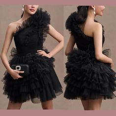 Nwt $698 Mac Duggal [ 2 ] 20600 Tulle Ruffle One Shoulder Mini Dress Black Q903 * Mac Duggal * Fully Lined Bodice; Fully Lined Skirt * Asymmetrical One-Shoulder Neckline * Sleeveless * Ruffled Tulle * Ruffled Shoulder And Skirt Detail * Concealed Side Zipper * Available In Black And Mauve * Style #20600 * $698 ________________________________________________________________________ Offers Are Welcomed! Quick Ship Questions? Bundle & Ask! Check Out My Closet For Other Items! New To Poshmark? Enjo Ship Questions, Black And Mauve, Skirt Asymmetrical, One Shoulder Mini Dress, Mini Dress Black, Mac Duggal, Mini Black Dress, Side Zipper, Dress Black