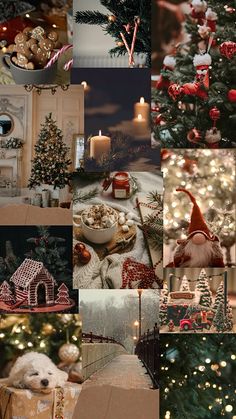 a collage of pictures with christmas decorations