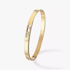 Yellow Gold Diamond Bangle Bracelet Move Noa | Messika 10092-WG Diamond Cuff Bracelet, Diamond Bangle Bracelet, French Luxury, Diamond Bangles Bracelet, Diamond Jewel, Diamond Bangle, Handmade Gold, Diamond Bracelets, Metal Bracelets