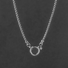 Stylish and versatile, this sterling silver rounded box chain necklace boasts a front circle clasp, ideal for interchangeable charms and pendants. Chain: Solid 925 Italian Sterling Silver Rounded Box Chain Necklace, 2.5mm width Clasp: Solid 925 Sterling Silver 14.5mm Hinged Round Push Clasp, ideal for interchangeable pendants and charms Ships within one business day  Free USPS First Class shipping in the USA  Comes wrapped as shown in photos Take a look inside my store:  https://www.etsy.com/sho Sterling Silver Chain Necklace With Spring Ring Clasp, Sterling Silver Round Box Chain Necklace, Silver Chain Necklace As Gift, Silver Box Chain Necklace With Round Pendant, Silver Chain Necklace With Round Box Pendant, Sterling Silver Chain Necklace With Lobster Clasp, Everyday Silver Chain Necklace With Spring Ring Clasp, Silver Box Chain Necklace, Silver Rolo Chain Necklace