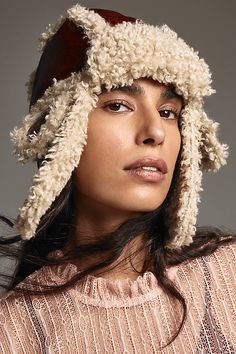 Polyester Dry clean Imported | Aviator Trapper Hat by Anna Sui in Brown, Women's, Polyester at Anthropologie Trapper Hat, Trapper Hats, Anna Sui, Trendy Fashion, Women's Accessories, Accessories Hats, Anthropologie, Top Brands, Dry Clean