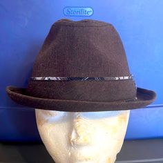 Chocolate Brown With Plaid And Gold Details! New With Tags S/M Brown Cotton Fedora Hat, Everyday Brimmed Fedora, Classic Adjustable Cotton Fedora, Brown Casual Fedora For Everyday, Casual Brown Fedora For Everyday, Casual Everyday Fedora One Size, Casual Everyday Brown Fedora, Everyday Fedora, Gold Details