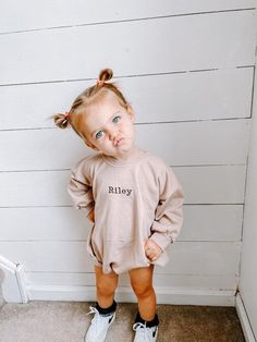 Beige Long Sleeve Cotton Onesie, Casual Long Sleeve Onesie With Letter Print, Fall Long Sleeve Onesie With Letter Print, Fall Long Sleeve Letter Print Onesie, Cute Long Sleeve Onesie With Letter Print, Family Matching Long Sleeve Onesie For Loungewear, Solid Color Long Sleeve Onesie For Playwear, Solid Long Sleeve Onesie For Playwear, Cute Long Sleeve Onesie For Fall