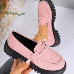 Super Cute And Stylish Ships In 5-10 Business Days Tags: #Shoes #Heels #Party #Newyears #Holiday #Sandals #Gold #Beautiful #Glitter Casual Pink Closed Toe Loafers, Trendy Pink Flat Heel Loafers, Pink Suede Round Toe Loafers, Pink Suede Loafers With Round Toe, Casual Pink Almond Toe Loafers, Holiday Sandals, Rose Shoes, Sandals Gold, How To Stretch Boots