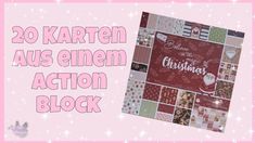 a pink background with the words 20 kaarten aus enem action block