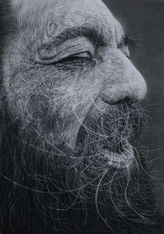 an old man with long hair and beard