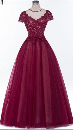 Up your shoulder game in this gorgeous red floor-length evening dress that will captivate attention as you go. The dress features an off-shoulder silhouette made with a lovely beaded lace hem that allows you to flaunt your bare shoulders in a sophisticated manner. Designed with soft and flowy chiffon for that feminine charm as you twirl, the floor-length dress trails behind gracefully as you go. C.. Strapless Lace Evening Dress For Banquet, Off-shoulder Lace Prom Gown, Strapless Lace Ball Gown For Prom, Red Lace Evening Dress For Prom, Red Lace Prom Evening Dress, Red Lace Ball Gown For Party, Fancy Gown, Evening Fashion, Red Floor