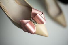 Powder Pink Bridal Shoe Clips, Rhinestone Shoe Clips, Blush Wedding Shoes, Handmade Shoe Clips, Mothers Day, Blush Wedding Shoe Clips With our handmade shoe clips you can change the look of many shoes and express your individual style and personality. If you're looking for handmade, glamorous and very feminine shoe accessories these Big 3D Bows - Powder Pink Glamour are a perfect choice! It's our original project, 100% handmade of shimmering powder pink fabric which is thick, very soft, durable Elegant Embellished Bridesmaid Wedding Shoes, Elegant Embellished Wedding Shoes For Bridesmaid, Elegant Pink Wedding Shoes For Bridal Shower, Pink Embellished Wedding Shoes For Formal Occasions, Gold Rhinestone Shoe Clips For Wedding, Elegant Pink Shoe Clips For Party, Elegant Rhinestone Shoe Clips For Wedding, Pink Bridal Shoes, Blush Wedding Shoes