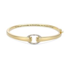 A timeless symbol of your love for your daughter… The My Daughter Forever Diamond Link Bangle is graced with six genuine diamonds.The heartfelt oval design represents the timeless love shared between a parent and their daughter, evolving over time into a lifelong friendship.The bangle is engraved with a gorgeous sentiment your daughter will love to wear every day: “My little girl yesterday, my friend today, my daughter forever.” Mens Watches Military, Military Jewelry, Romantic Gifts For Her, Timeless Symbol, Timeless Love, Silver Bullion, Jewelry Catalog, Couple Jewelry, Ring Pendant Necklace