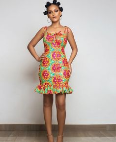 Here's a lovely and Unique dress for you, perfect for specialoccasion like, formal occasions, birthday party and other events.  Made with 100% African Wax cotton.  This piece can be made in other prints, kindly contact Us for fabric options. Measurements needed: -Burst -waist -hip -thigh -height -Shoulder -Sleeve length Care instructions:  Wash with mild soap. Do not bleach. Do not machine wash. Ankara Gown For Ladies, Engagement Dress African, African Dress For Ladies, Gown For Ladies, Women Attire, Anniversary Dress, Dress For Ladies, African Dresses For Kids, Short African Dresses