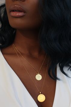 THE DOUBLE Up Coin Necklace Stack II is your go to basic Stack. Do you have two coins you love and can't pick between the pair, or want to get one for you and a friend...look no further. Contact us for different chain lengths and coins. THE DOUBLE Up Coin Necklace Stack II includes:1 x Small Bar Coin on an 18" delicate chain1 x Medium Coin on a 22" standard chainMetal Info & CareAvailable in: Sterling Silver, 18K Gold Vermeil (18K Gold over Sterling Silver).Made with fair trade African gold and Namibian Flag, Fish Eagle, African Gold, Boho Styl, Necklace Stack, Starfish Pendant, Food Security, Lost Wax Casting, Double Up