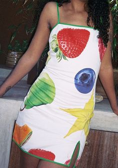 Fruit Photoshoot, Tomato Print, Fruit Print Dress, Fruit Dress, Backless Dresses, Lisa Says Gah, Fruit Print, Dress Bodycon, Summer 24