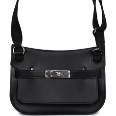 This Jypsiere mini is in Black evercolor leather with palladium hardware and has tonal stitching, a single flap, two pull straps, turnlock closure, and an adjustable wooly shoulder strap.The interior is lined with Black lambskin and has one open pocket on the front wall.Collection: WOrigin: FranceCondition: New and never worn (plastic on hardware) - A few light scuffs due to storage.Accompanied by: Hermes box, Hermes dustbag, shoulder strap, felt, carebook, ribbonMeasurements: 9" width x 7" heig Evening Bags With Turn-lock Closure In Epsom Leather, Evening Bags With Epsom Leather And Turn-lock Closure, Evening Bag In Epsom Leather With Metal Hardware, Modern Epsom Leather Bag With Metal Hardware, Classic Black Epsom Leather Shoulder Bag, Black Calf Leather Shoulder Bag With Palladium Hardware, Epsom Leather Bags With Turn-lock For Work, Epsom Leather Work Bags With Turn-lock Closure, Hermes Jypsiere