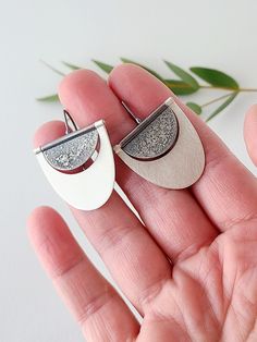 Desert Sands Earrings-Three sizes – Flying Crow Metalworks Modern Silver Semi-circle Jewelry, Modern Silver Half Moon Jewelry, Modern Half Moon Silver Jewelry, Modern Silver Half-moon Jewelry, Silver Crescent Hammered Earrings, Flying Crow, Desert Sand, Half Circle, How To Make Earrings