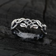 Celtic Silver Ring, Tiny Branch Silver Ring, Elegant Celtic Knot Sterling Silver Ring, Delicate Branch Design - Etsy Nature-inspired Silver Ring Stamped 925, Nature-inspired Sterling Silver Ring With Oxidized Finish, Silver Open Ring Nature-inspired, Nature-inspired Silver Promise Ring, Nature-inspired Silver Open Ring, Ring Elegant, Hollywood Fl, Branch Design, Nov 2