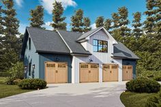 this is an artist's rendering of these garages in the country house style