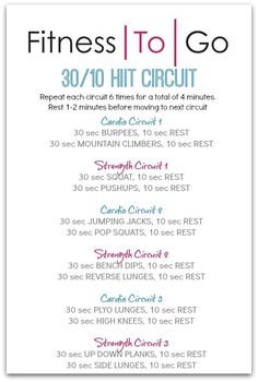 the fitness to go workout plan is shown