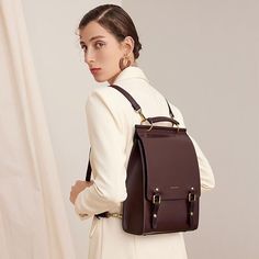 Discover the Ultimate Fusion of Style and Functionality Introducing our latest collection's star, the Vintage Leather Backpack for Women – your perfect companion for school, travel, and everyday adventures. Designed to cater to the dynamic lifestyle of modern women, this backpack is not just a bag, but a statement of elegance and practicality. Exceptional Quality and Design Crafted with meticulous attention to detail, this backpack features high-quality split cow leather combined with durable microfiber synthetic leather, offering both durability and a luxurious feel. The embossing technic adds an exquisite touch, making each backpack unique. Versatility at Its Best Whether you're a college student, a working professional, or an avid traveler, this backpack caters to all your needs. Its sp Luxury Chic Kate Spade Leather Backpack, Elegant Large Capacity Backpack For On-the-go, Large Capacity Laptop Backpack For On-the-go, Luxury Large Capacity Shoulder Backpack, Luxury Large Capacity Backpack For Daily Use, Large Capacity Leather Shoulder Backpack For On-the-go, Large Capacity Laptop Backpack For Travel, Classic Large Capacity Travel Backpack, Trendy Laptop Backpack With Adjustable Strap