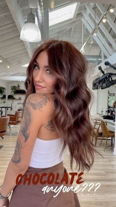 Demi Permanent, Chocolate Hair, Chocolate Brown Hair, Hair Color Auburn, Hair Color And Cut, Hair Color Balayage, Hair Inspiration Color, Hair Inspo Color, Brown Hair Colors