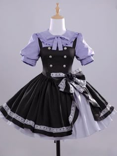 Embrace the kawaii aesthetic and sweet Lolita fashion with this intricately designed dress full set, perfect for cosplay events, conventions, and themed parties.  This price is for a dress, a shirt, an eye patch, a bowknot at the waist, a pair of stockings, and a bandage on the arm.  Shirt   	 		 			Size 			S 			M 			L 		 		 			Shoulders 			37 			38.5 			40 		 		 			Sleeve Length 			22 			23 			24 		 		 			Bust 			88 			92 			96 		 		 			Waist 			71 			75 			79 		 		 			Full Length 			55 			56.5 Horror Punk Fashion, Love Chunibyo, Kawaii Hair Accessories, Cute White Tops, Kawaii Sweatshirt, Kei Fashion, Kawaii Hairstyles, Anne With An E, Kawaii Dress