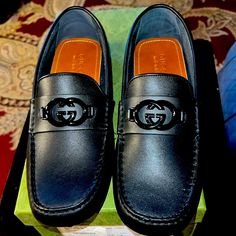 Black Brand New Gucci Leather Gg Drivers Never Worn !!!!!!!!!!!!! And Shoe Bags Shoe Trees !!! Shoe Bags, Shoe Tree, Gucci Leather, Gucci Black, Gucci Shoes, Shoes Black, Slip Ons, Loafer Shoes, Black Shoes