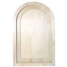 an arched wooden door on a white background