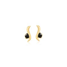 Crafted with 18k gold plating, the Livia Earring features your choice of a striking Black Obsidian stone or elegant Platinum Druze stone. Experience the luxurious combination of superior materials and expert craftsmanship, perfect for elevating any outfit with a touch of glamour. Elegant Onyx Earrings With Polished Finish, Luxury Gold Onyx Earrings, Formal Onyx Gemstone Earrings, Black Gold-plated Earrings For Formal Occasions, Formal Black Gold-plated Earrings, Elegant Black Tarnish-resistant Earrings, Elegant Yellow Gold Onyx Earrings, Gold Onyx Earrings For Evening, Modern Gold Onyx Earrings