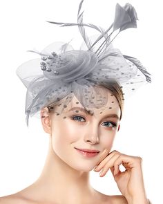 PRICES MAY VARY. 🌻[1920's Retro Glamour and Gorgeous Fascinator]:Fascinator Hat consists of a felt circle with a dotted tulle frill, topped with about 6 mesh petals, and in the center, a spiral rose made of mesh, the center of the rose Stick beaded tassel, and light cocktail feathers stick here and there. Make you look elegant and full of glamour! 🌷[One Size Fits Most]:Fascinator Hat comes with a headband and clip attachment, and the headband isn't as tight as many headbands that squeeze the h Burgundy Fascinator, Victoria Costume, Women Tea Party, How To Make Fascinators, Light Cocktails, Mesh Headband, Womens Tea, Black Fascinator, Feather Hair Clips