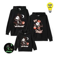 Get into the spooky spirit with the Disney Mickey Mouse Minnie Black Hoodie Sweatshirts featuring a Glow In The Dark Halloween Pumpkin graphic. Perfect for family matching, this cozy sweatshirt set is available for kids, women, and men, making it ideal for creating a coordinated look. Perfect for Every Occasion: A must-have for Disney Surprise! fans! Ideal for daily wear, parties, holidays, and special events like Birthdays, Christmas, Halloween costumes, Valentine's Day, Easter, Thanksgiving, M Disneyland Halloween Party, Pumpkin Lanterns, Disney Surprise, Pumpkin Family, Dark Pattern, Pumpkin Graphic, Dark Halloween, Disneyland Halloween, Girls Hoodie