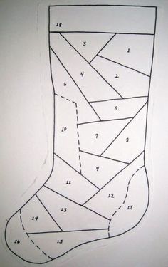 a drawing of a sock with numbers on it