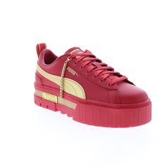 PRICES MAY VARY. Rubber sole Puma Mayze Leather Women's, Luxury Red High-top Sneakers With Boost Midsole, Mayze Puma Sneakers, Puma Mayze Leather, Lifestyle Sneakers, Lace Heels, Puma Platform, Trainers Fashion, Puma Women