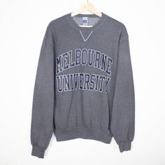 Recommended size: S width pit to pit 58 cm Length 75 cm May show a few sign of wearing or fading Gray Long Sleeve College Sweater, Gray Long Sleeve Sweater For College, Cotton Long Sleeve Sweats For Campus, Long Sleeve College Sweats With Logo Print, Logo Print Sweatshirt For Campus In Fall, College Long Sleeve Logo Print Sweatshirt, Gray Collegiate Long Sleeve Sweatshirt, College Long Sleeve Sweatshirt With Logo Print, Long Sleeve Logo Print Sweatshirt For Campus