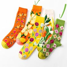 1pair Happy Colorful Artsy Tall Socks Cotton Stretchy Floral Dopamine Rainbow Colors Women’s Men’s Nwt /Guc Used Socks Flower Crew, Casual Street Wear, Cartoon Flowers, Soft Sock, Comfortable Socks, Novelty Socks, Patterned Socks, Tube Socks, Colorful Socks