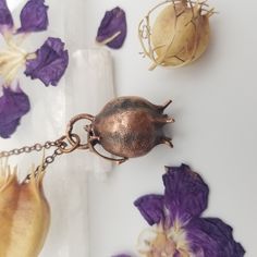 Nigella Seed Pod Copper Electroformed Necklace. Another piece of nature from my mother's collection. This is a real Nigella seed pod, preserved in copper. This one was a very delicate process 😅 These seed pods are pretty fragile. https://eyeofeva.etsy.com/listing/1664897161/nigella-seed-pod-copper-electroformed #electroformedjewelry #electroformingartist #copperjewelry #electroforming #witchyjewelry #handmadejewelry #darkjewelry #naturaljewelry #electroformedorganics Spiritual Copper Jewelry With Natural Stones, Natural Stone Amulet Jewelry As Gift, Amulet Style Jewelry With Natural Stones For Gifts, Healing Brass Jewelry With Natural Stones, Artisan Brass Jewelry With Gemstone Beads, Nature-inspired Jewelry With Natural Stones As A Gift, Artisan Jewelry With Gemstone Beads As Gift, Nature-inspired Jewelry With Natural Stones For Gift, Artisan Jewelry With Gemstone Beads For Gifts