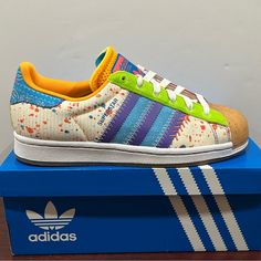 Brand - Adidas X S.E.E.D (School For Experiential Education In Design) Shoe Model - Superstar Style Code - Gx2235 Gender - Women’s Color - Multicolor Condition- Brand New Sizes Available; Women’s 7.5 Adidas Shoes 1988, Adidas Crazy 2, Adidas Originals Jeans Shoes, Adidas Holographic Shoes, Multicolor Skate Shoes With Speckled Midsole For Sports, Adidas Multicolor Sneakers With Boost Midsole, Adidas Custom Multicolor Sneakers For Sports, Adidas Multicolor Sneakers With Rubber Sole, Adidas Multicolor Sneakers With Round Toe