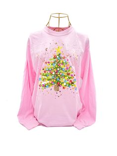 Gold Foil Splatter Tree Christmas Long Sleeve T-Shirts Blossom Comfort Colors Brand Tree Tshirt, Christmas Tshirt, Feuille D'or, Tree Christmas, Christmas T Shirt, Handmade Gold, Cute Tshirts, Graphic Tees Women, Christmas Colors