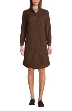 This classic button-front shirt dress is the perfect amount of pretty and laid back. The collared neckline and rounded hemline make it refined, while the soft pinwale cord fabric gives it a touch of texture. It's very versatile too, you can dress it down with a cool pair of sneakers or dress up with boots and a statement belt. Pinwale cord fabric adds a touch of texture Collared neckline with full button front closure Two on-seam pockets for storing essentials Long sleeves with single-button cuf Gown With Jacket, Two Piece Gown, Statement Belt, Button Front Shirt Dress, Sleeveless Gown, Button Front Dress, Plus Size Shorts, Designer Clothes For Men, Nordstrom Dresses