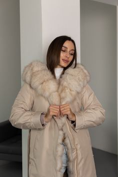 Description: Alaska's warmest parka. With rich Polar Fox fur trim outside, genuine Rex rabbit fur insulation inside and additional real fur insulation inside the hood too, this parka will be your best companion for coldest outdoor activities. Finished with genuine rich extra large fur trim parka can effortlessly withstand temperatures up to -25°C/-13°F. 2 in 1 style: fully removable fur and lining (the fur is attached to a lining) turns parka to beautiful light coat that is perfect for mid-seaso Quilted Parka, Rex Rabbit, Light Coat, Real Fur, Rabbit Fur, Fox Fur, Beautiful Lights, Cut Design, Fur Trim