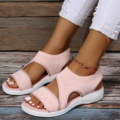 Category:Sandals; Upper Materials:Tissage Volant; Season:Summer; Heel Type:Flat Heel; Gender:Women's; Toe Shape:Open Toe; Style:Minimalism,Casual,Sporty; Heel Height(inch):1-2; Outsole Materials:Rubber; Occasion:Outdoor,Daily; Closure Type:Loafer; Pattern:Solid Color; Listing Date:03/06/2023; Production mode:External procurement; 2023 Trends:Sports Sandals,Flyknit Shoes,Comfort Shoes; Foot Length:; Foot Width:; SizeChart1_ID:2:179956; US Size:null; UK Size:14.5; EU Size:50 Comfortable Non-slip Sport Sandals Slip-on, Comfortable Non-slip Slip-on Sport Sandals, Breathable Comfortable Sandals, Breathable Comfortable Slip-on Sandals, Pink Lightweight Open Toe Sandals, Breathable Adjustable Sandals, Pink Lightweight Sandals With Round Toe, Lightweight Pink Sandals With Round Toe, Breathable Pink Slip-on Sandals